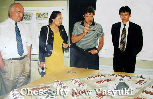 billioner Kirsan Ilyumzhinov and Holliwood star Chuck Norris in Chess City New Vasyuki billioner Kirsan Ilyumzhinov and Holliwood star Chuck Norris in Chess City New Vasyuki