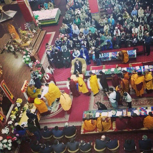 Big prayer in buddhist temple